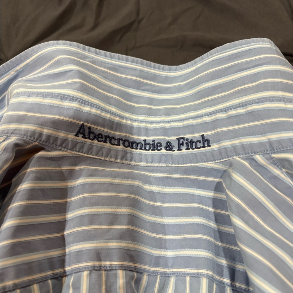 Abercrombie & Fitch Blue‎ Striped Men's Shirt - Picture 3 of 8